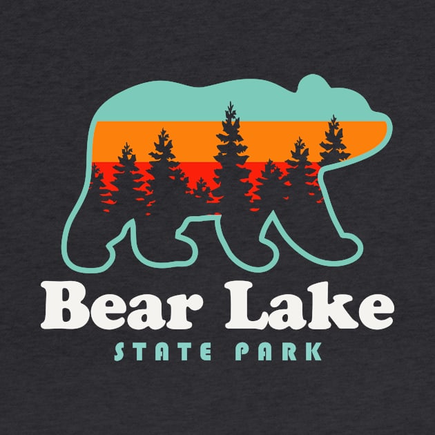 Bear Lake Utah State Park Bear Retro Sunset by PodDesignShop